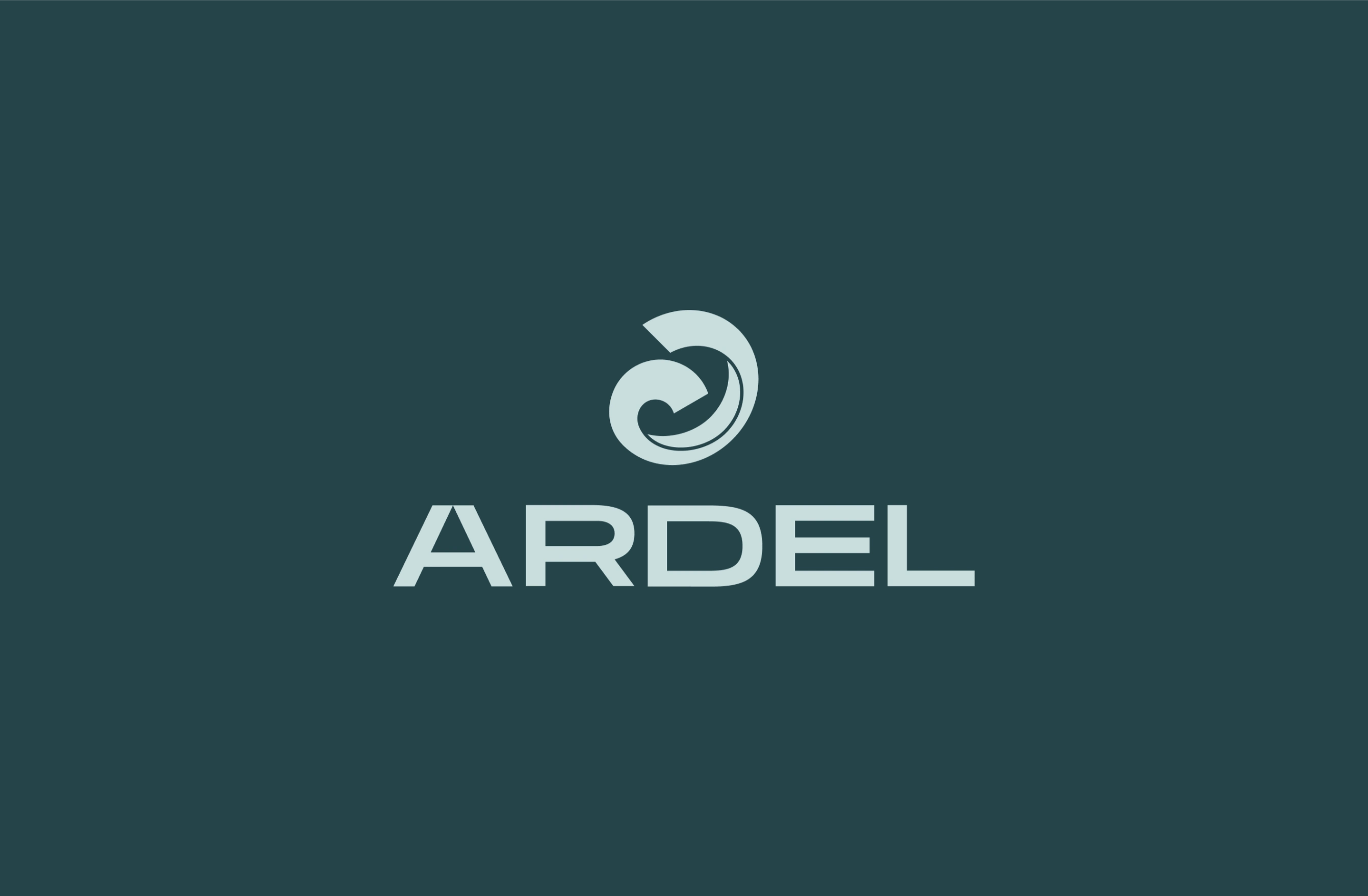 Ardel — minimal brand identity on deep teal