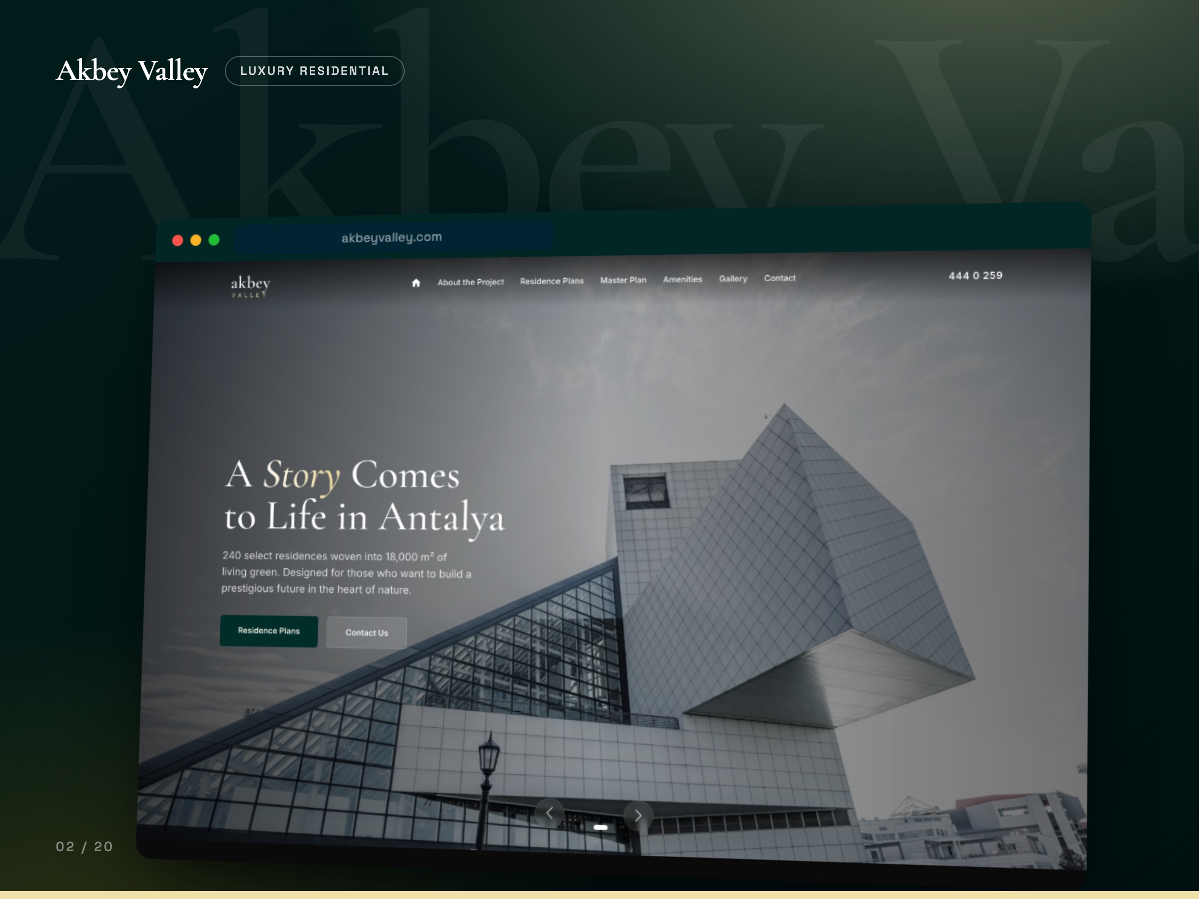 Akbey Valley concept website, Luxury Residential