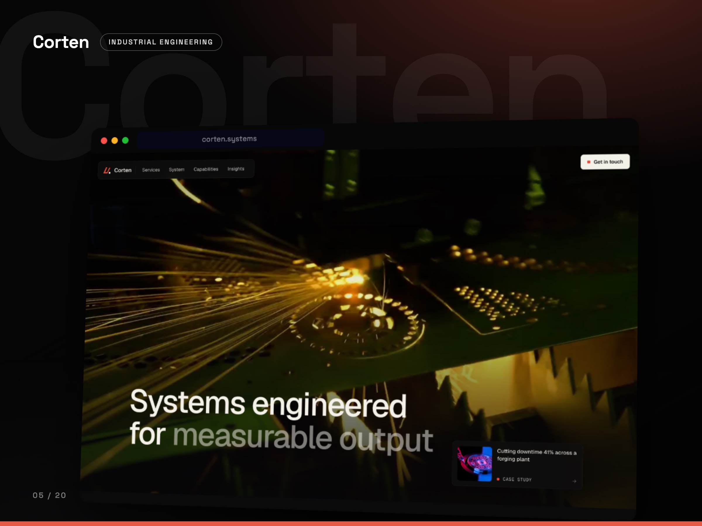 Corten Systems concept website, Industrial Tech