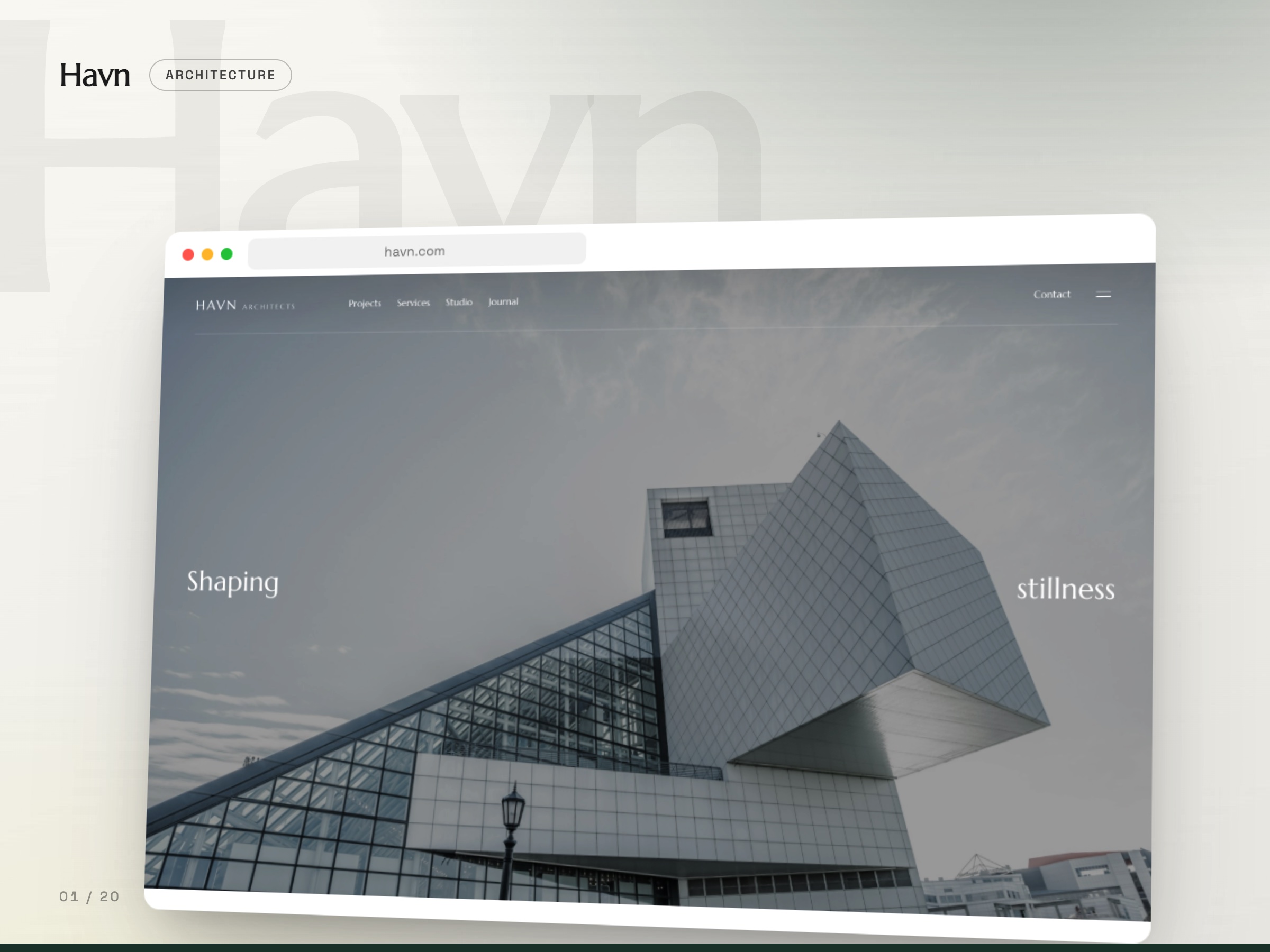 Havn Architects concept website, Architecture