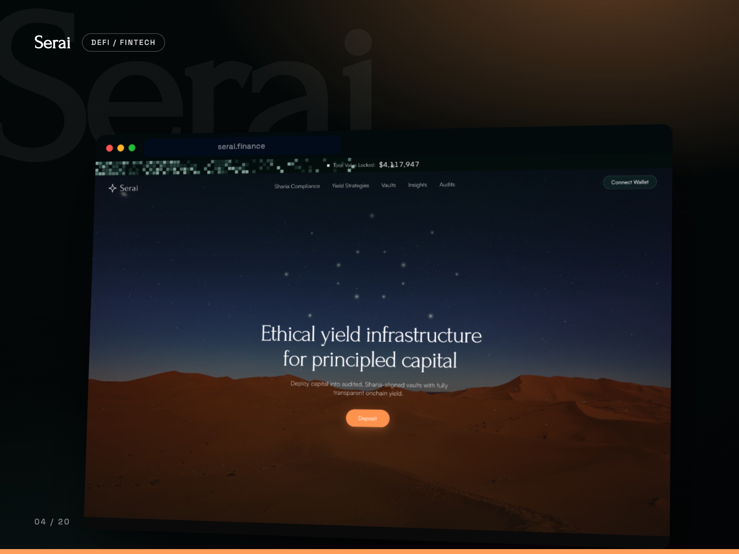 Serai Finance concept website, Fintech