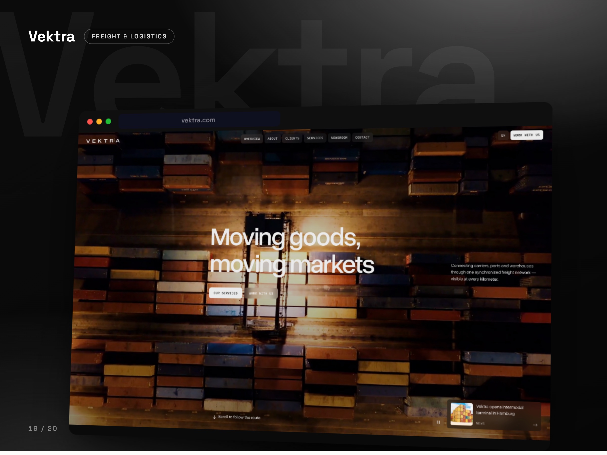 VEKTRA concept website, Freight