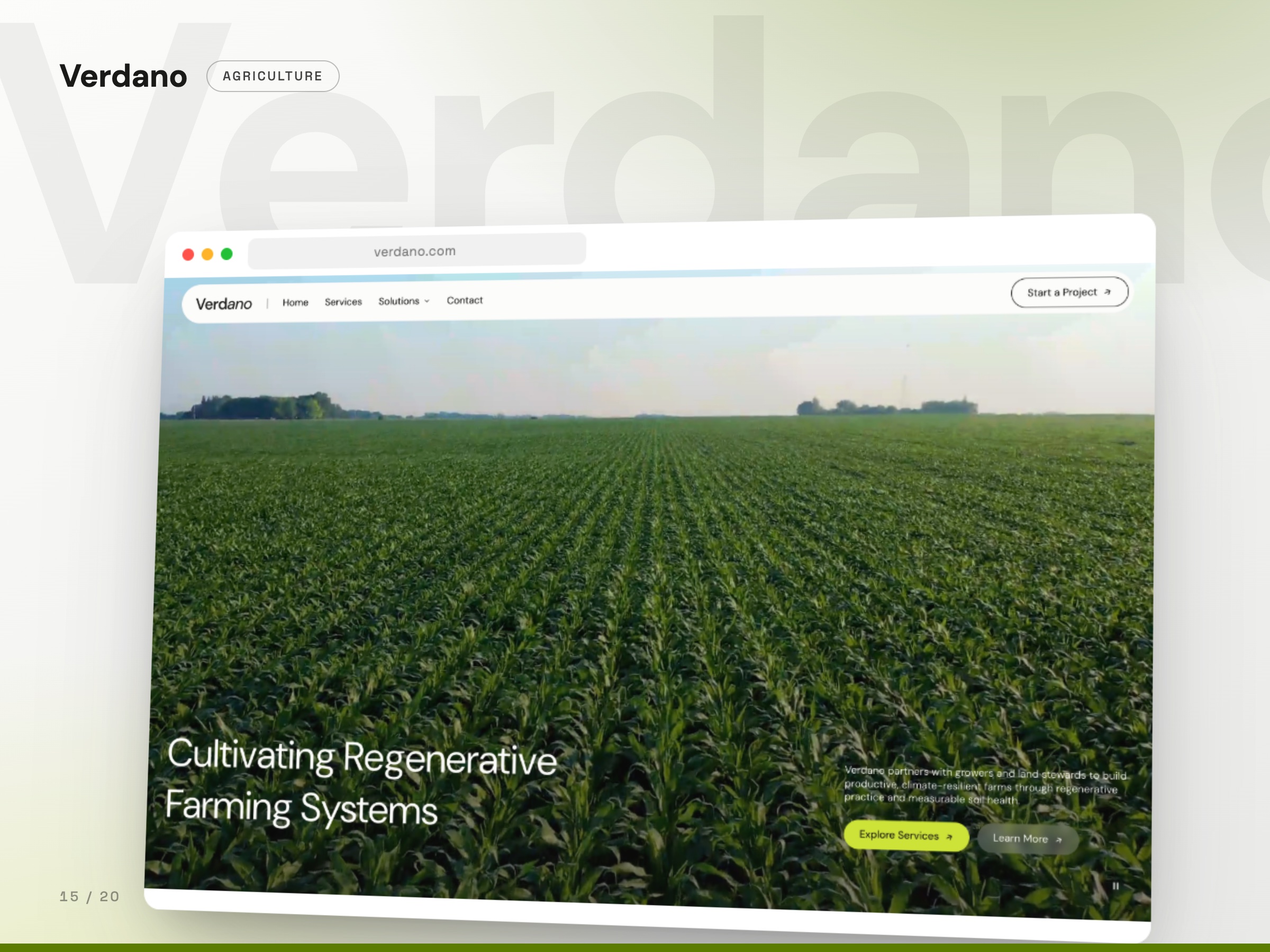 Verdano concept website, Agro