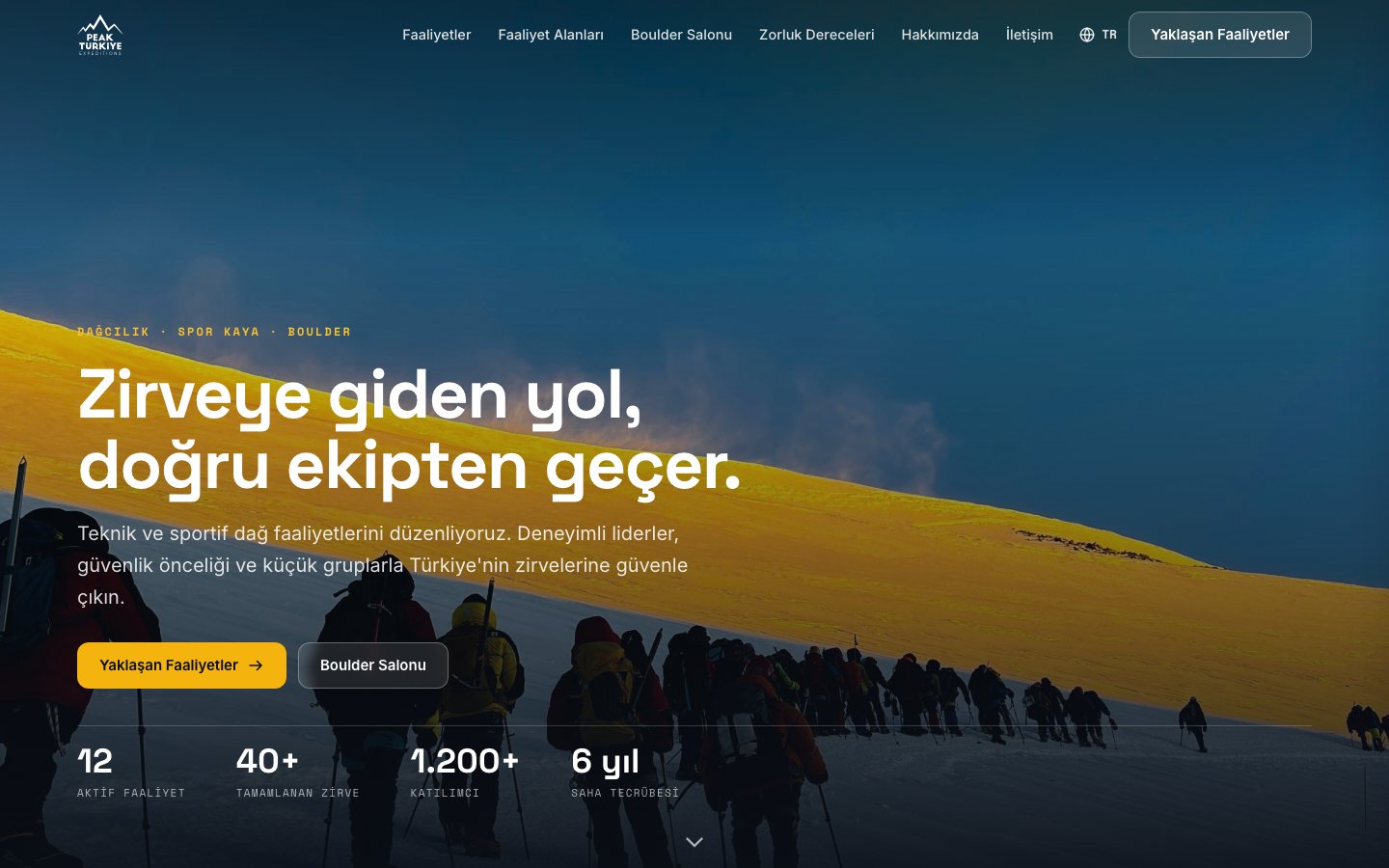 Peak Türkiye website hero