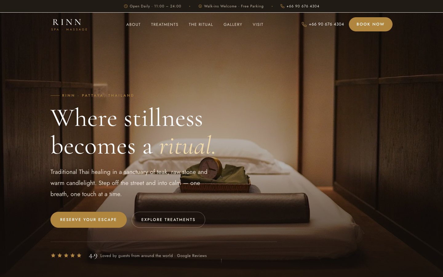 RINN Spa website